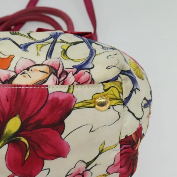 PRADA Hand Bag Nylon 2way White Gold Auth 141530 - Picture 4 of 16